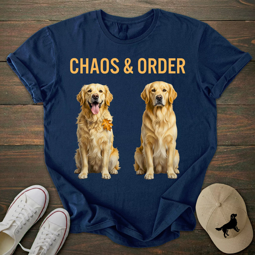 Chaos & Order Golden Retriever T-shirt