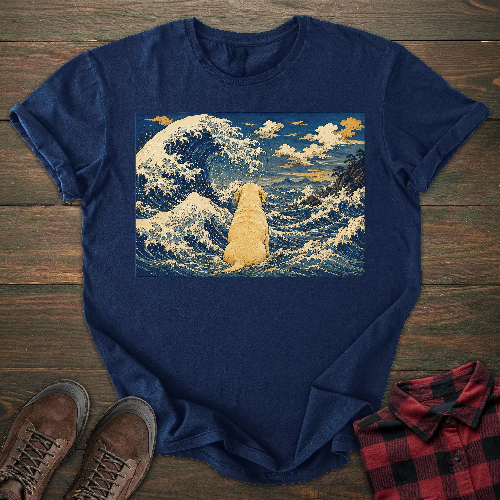 Great Wave Yellow Labrador T-shirt