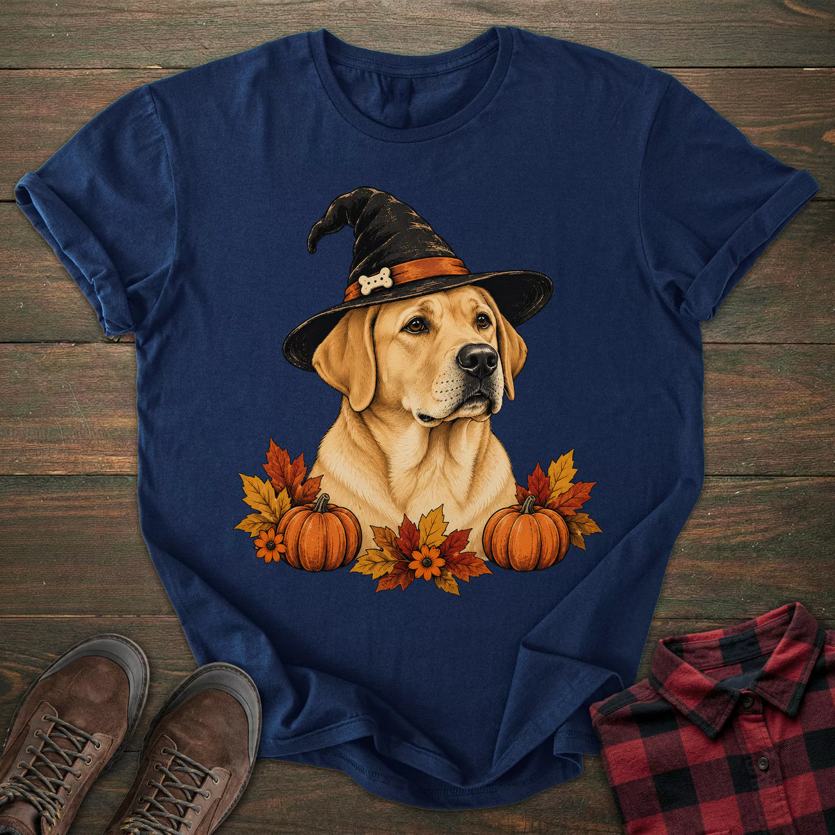 Witch Hat Yellow Labrador T-shirt