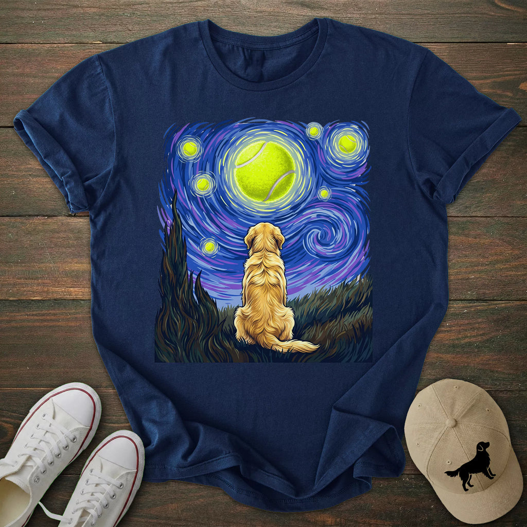 Starry Night Golden Retriever T-shirt