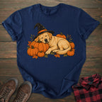 Sleeping Witch Yellow Labrador T-shirt