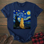 Starry Night Yellow Labrador T-shirt