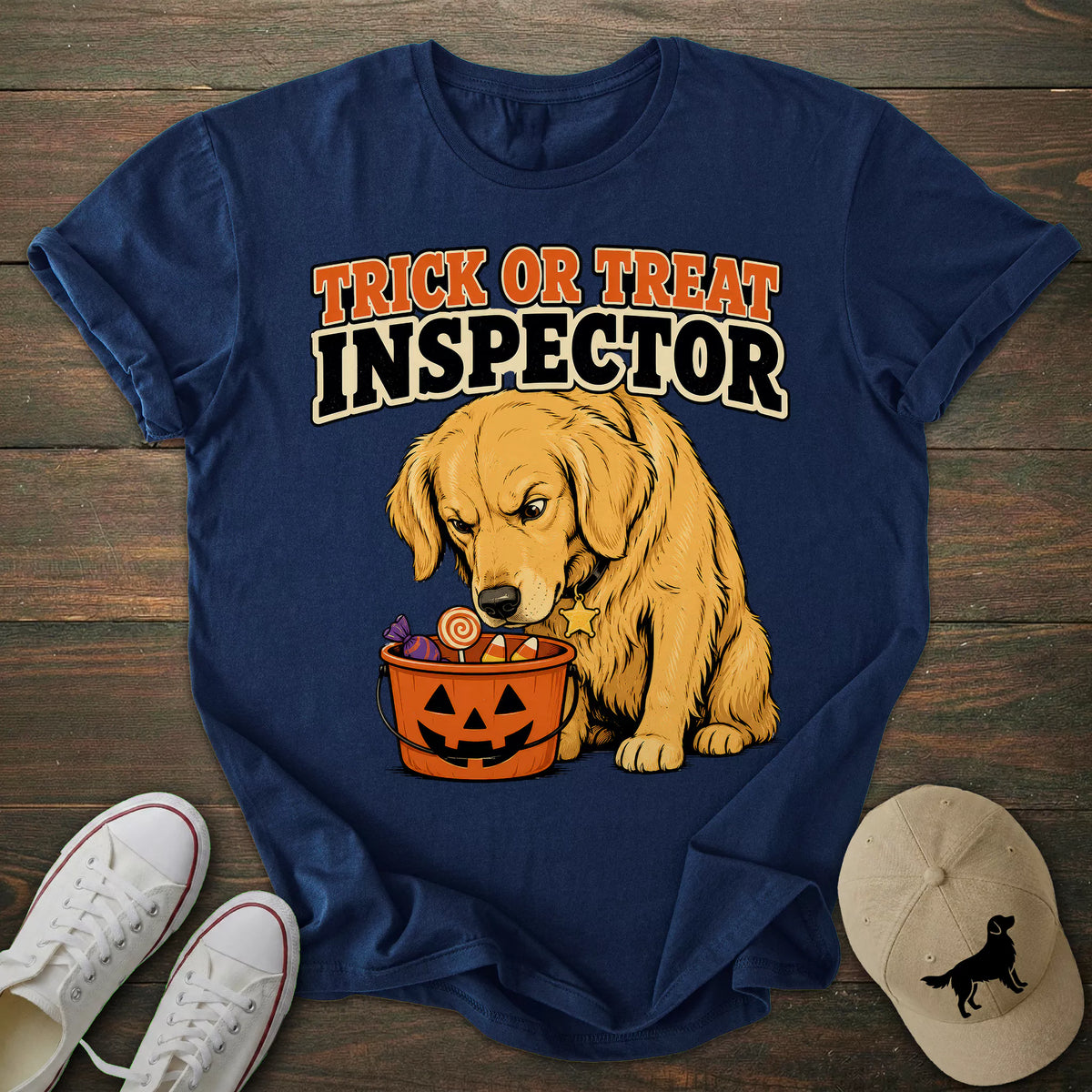 Halloween Inspector Golden Retriever T-shirt