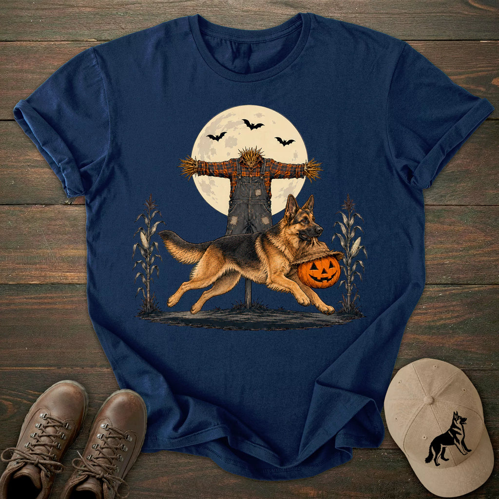 Scarecrow Pumpkin German Shepherd T-shirt