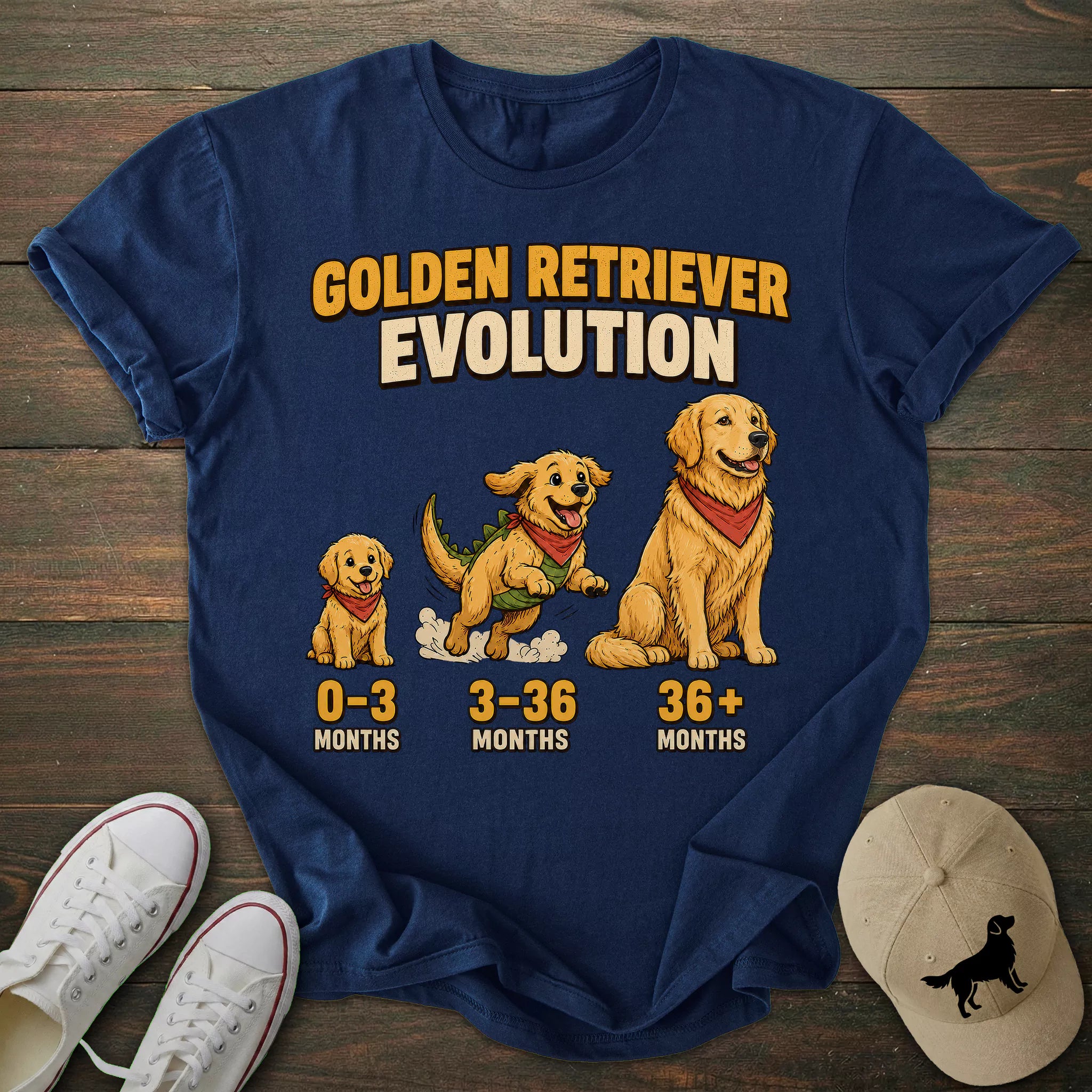 Golden Retriever Evolution T-shirt