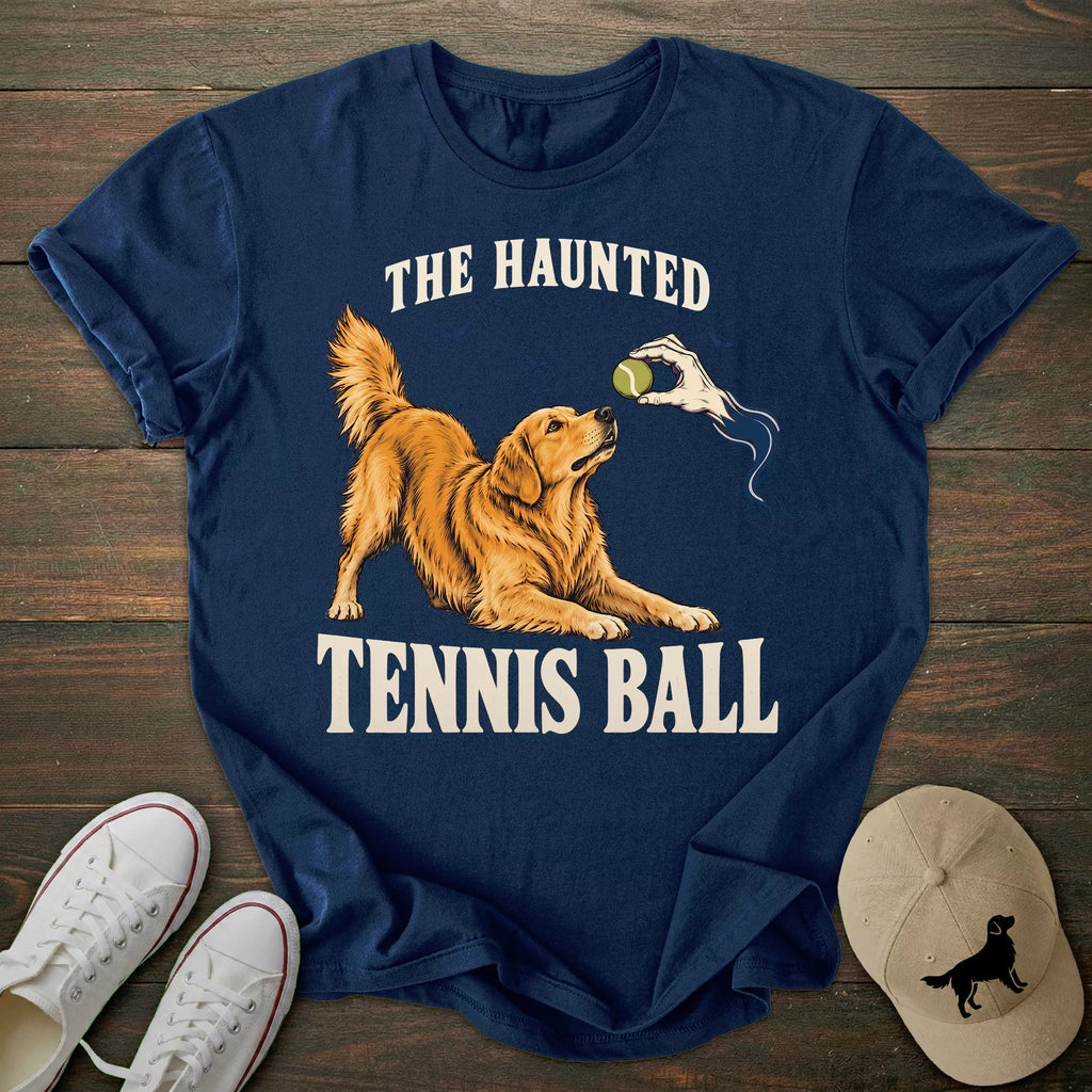 Haunted Tennis Ball Golden Retriever T-shirt