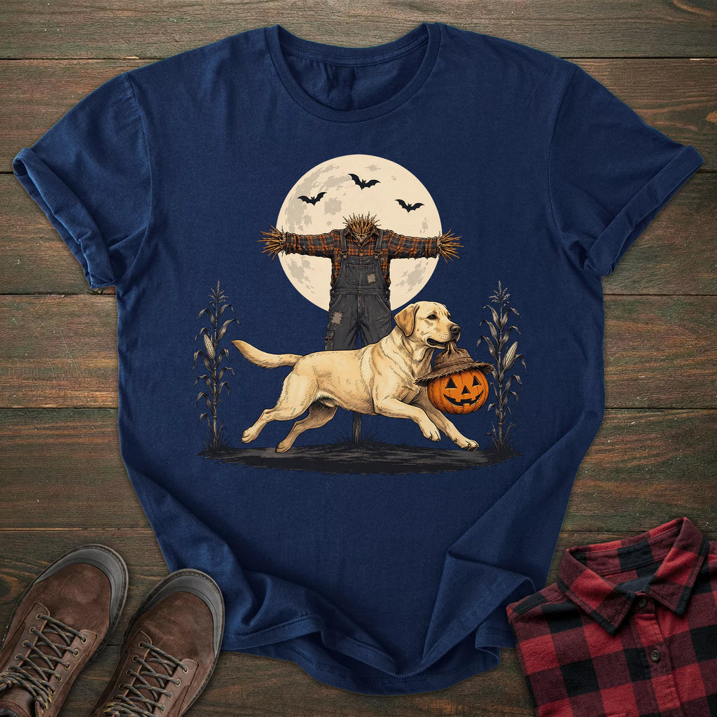 Scarecrow Pumpkin Yellow Labrador T-shirt
