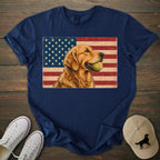 USA Flag Golden Retriever T-shirt