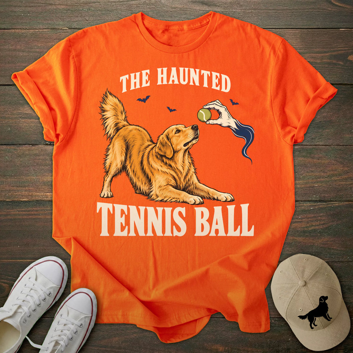 Haunted Tennis Ball Golden Retriever T-shirt