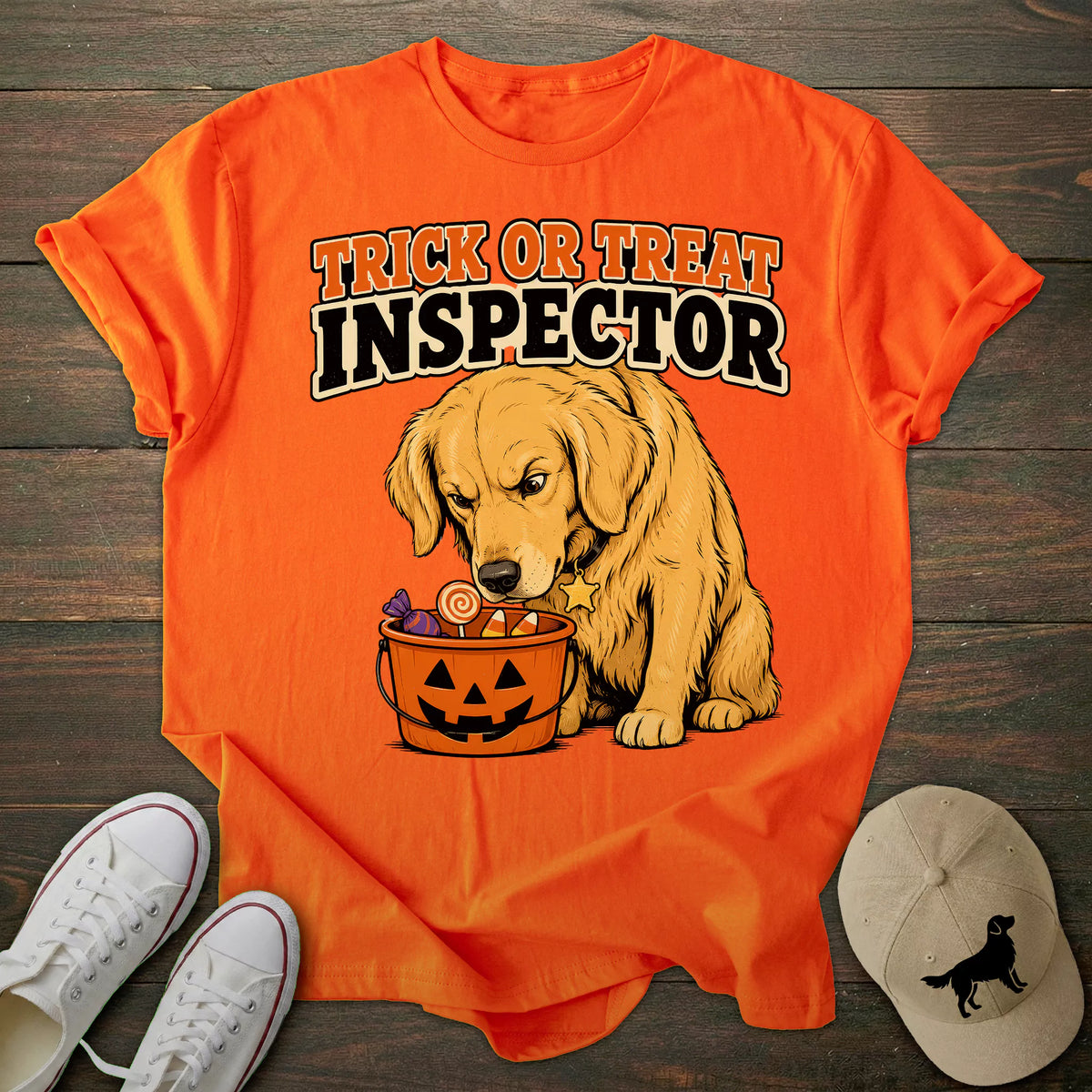 Halloween Inspector Golden Retriever T-shirt