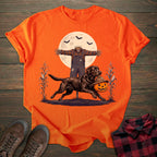 Scarecrow Pumpkin Chocolate Labrador T-shirt