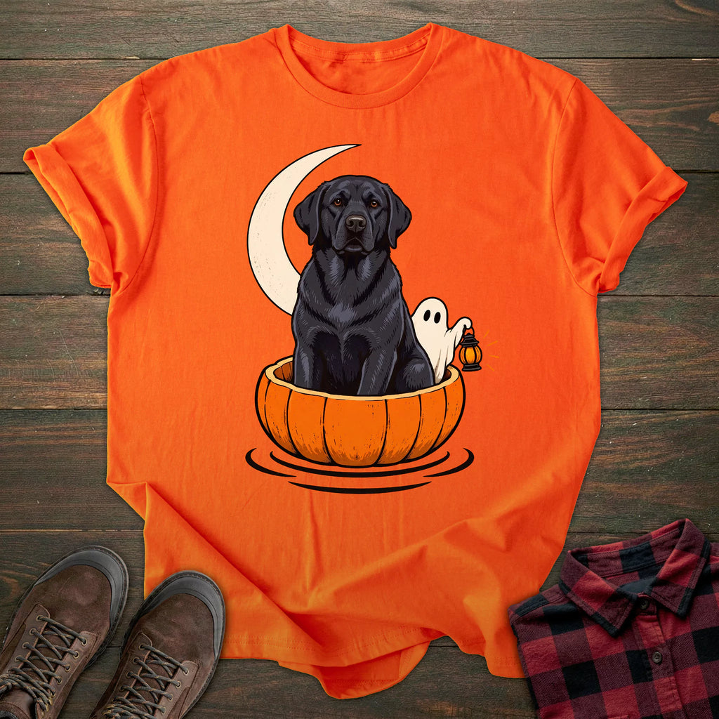 Pumpkin Boat Black Labrador T-shirt