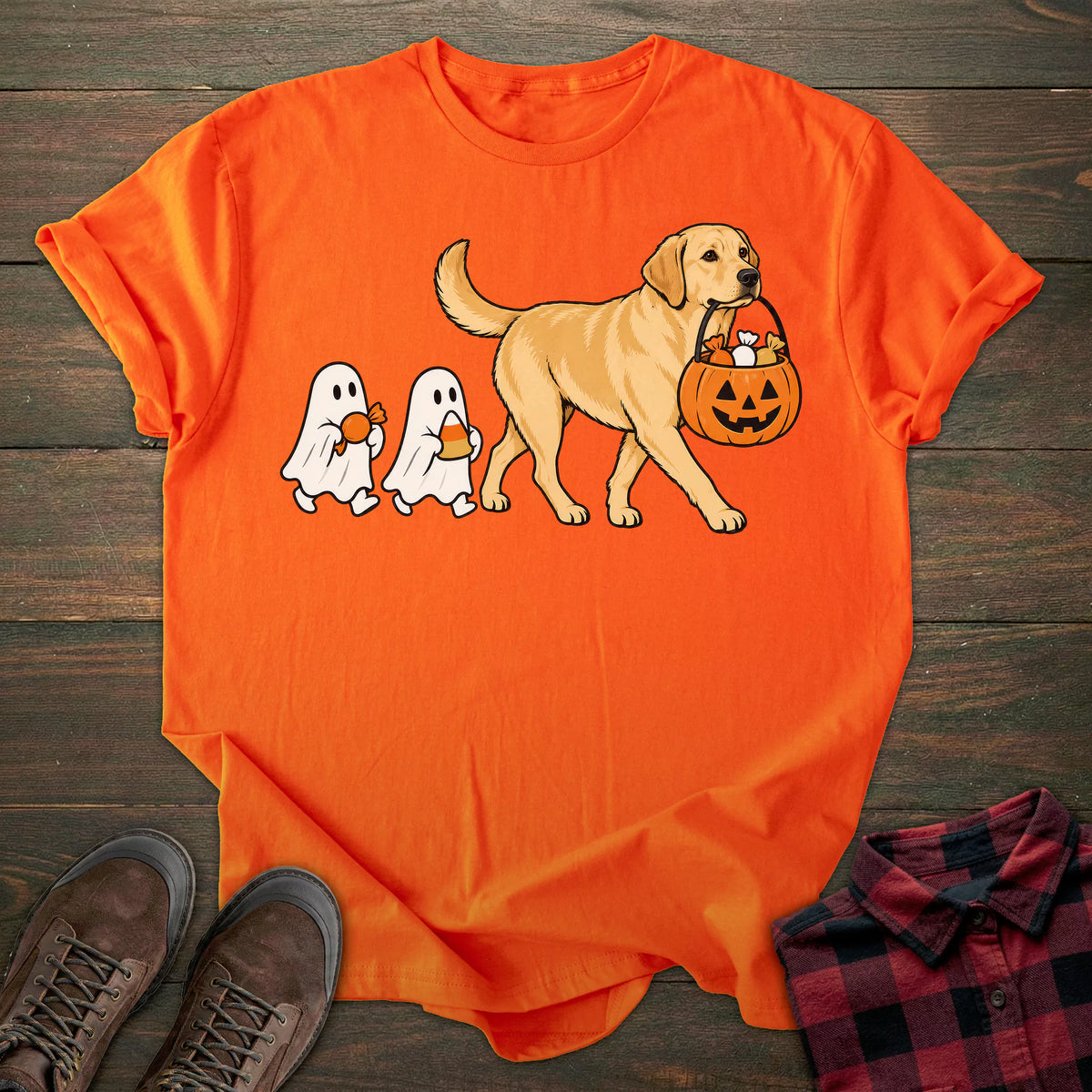 Trick Or Treat Yellow Labrador T-shirt
