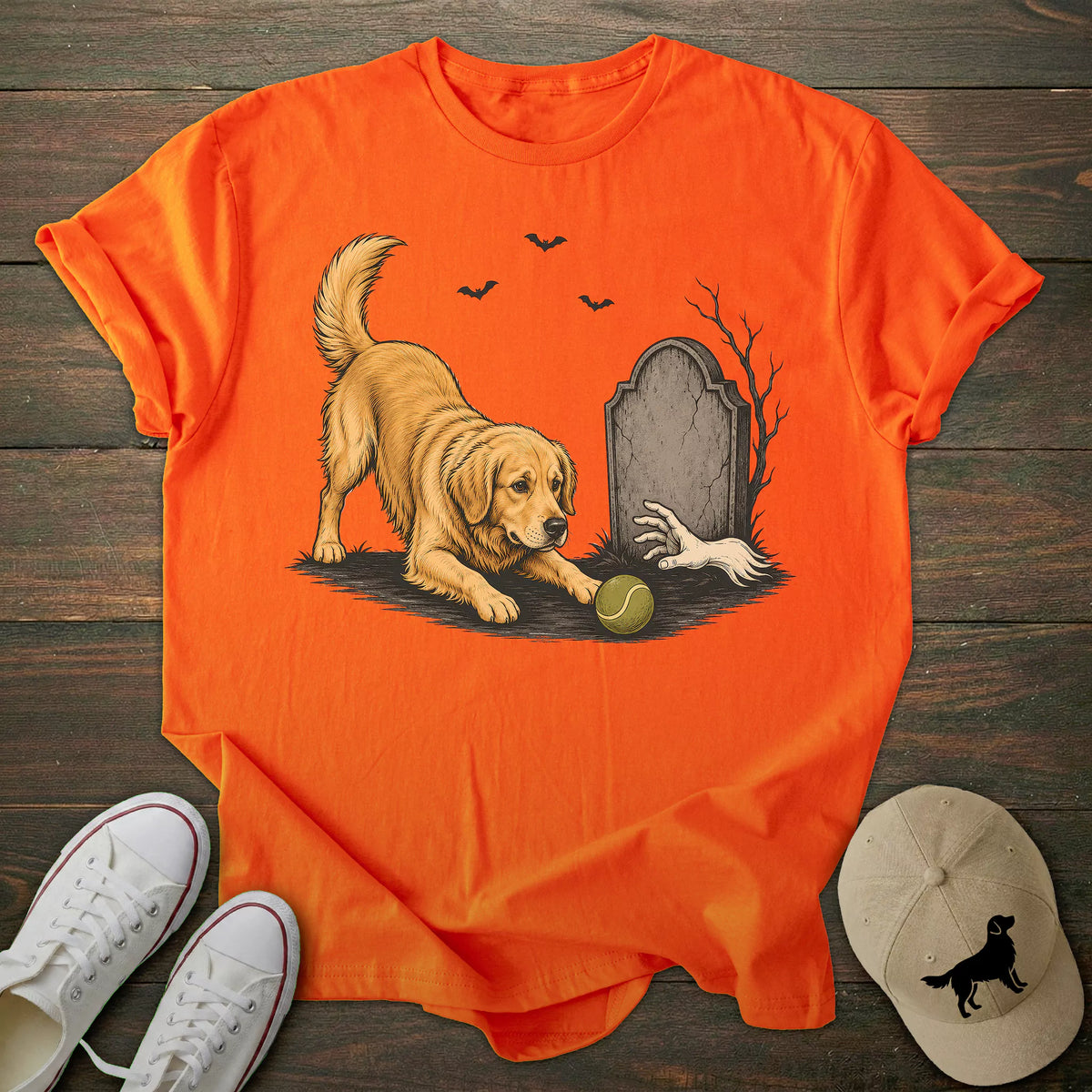 Halloween Fetch Golden Retriever T-shirt
