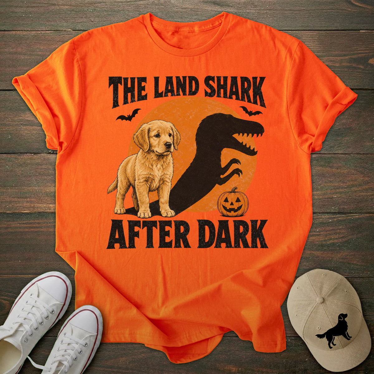 Halloween Land Shark Golden Retriever T-shirt