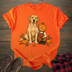Pumpkin Friend Yellow Labrador T-shirt