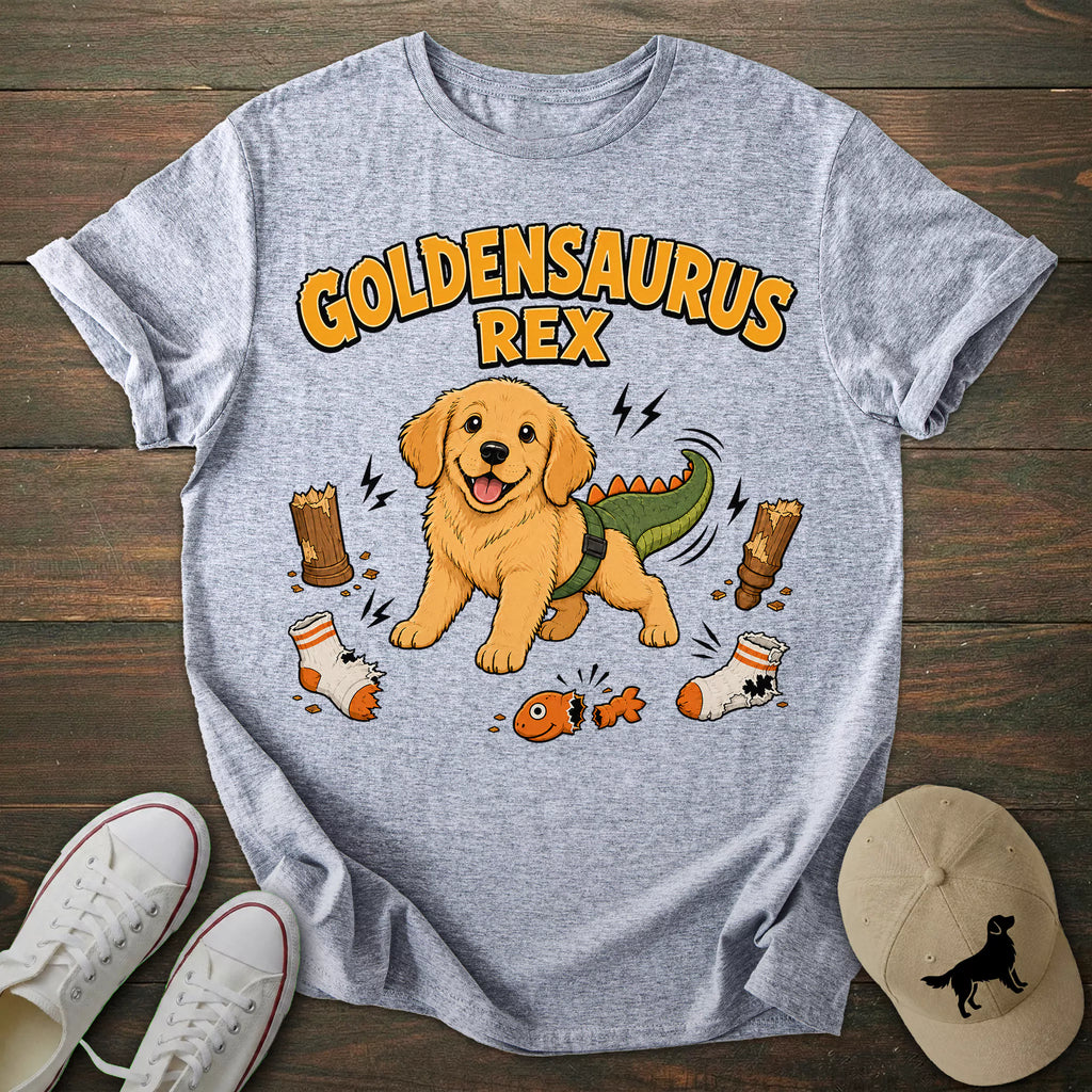 Goldensaurus Rex Golden Retriever T-shirt