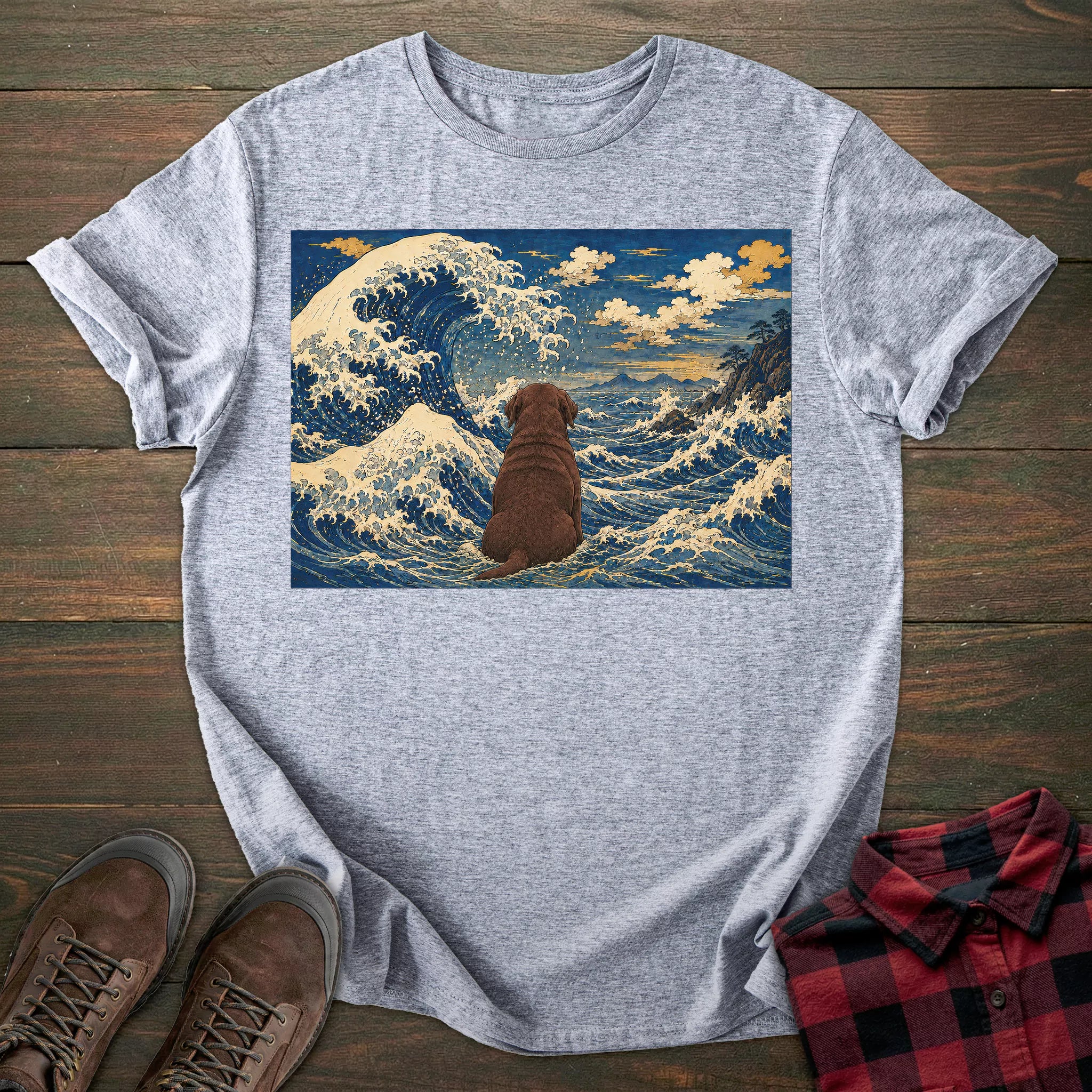 Great Wave Chocolate Labrador T-shirt