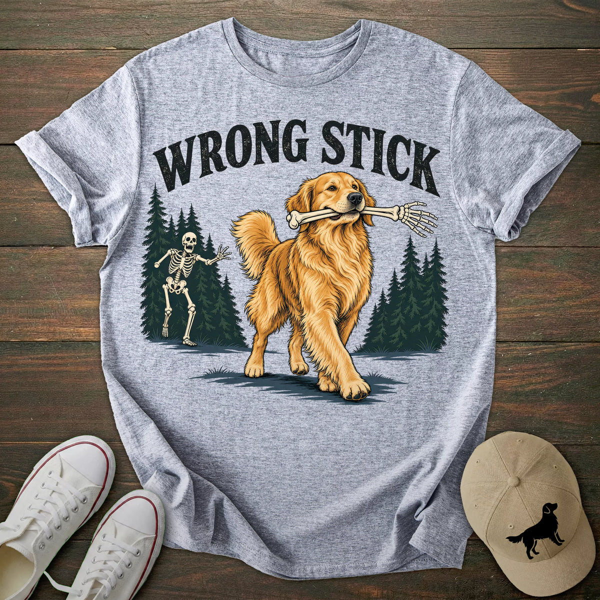 Wrong Stick Golden Retriever T-shirt