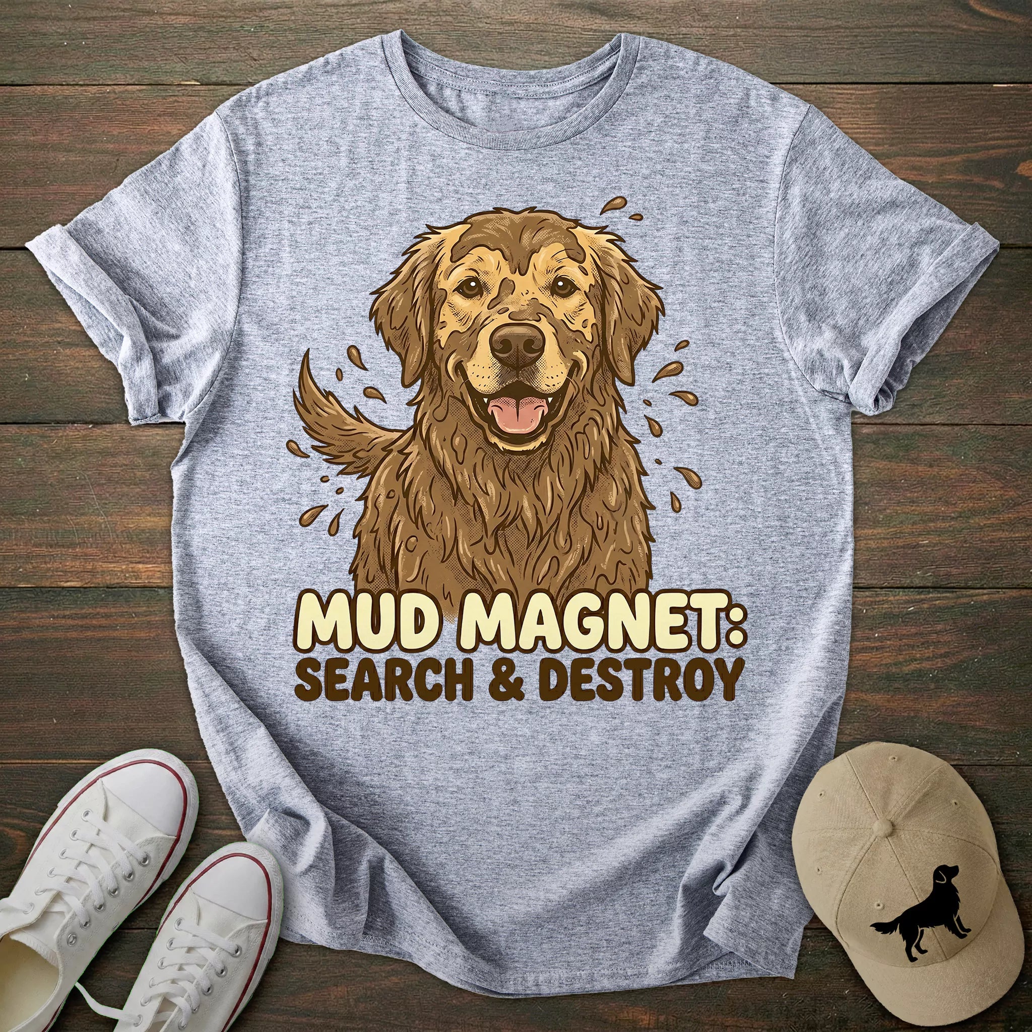 Mud Magnet Golden Retriever T-shirt