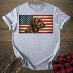 USA Flag Chocolate Labrador T-shirt