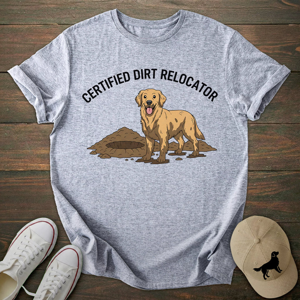 Dirt Relocator Golden Retriever T-shirt
