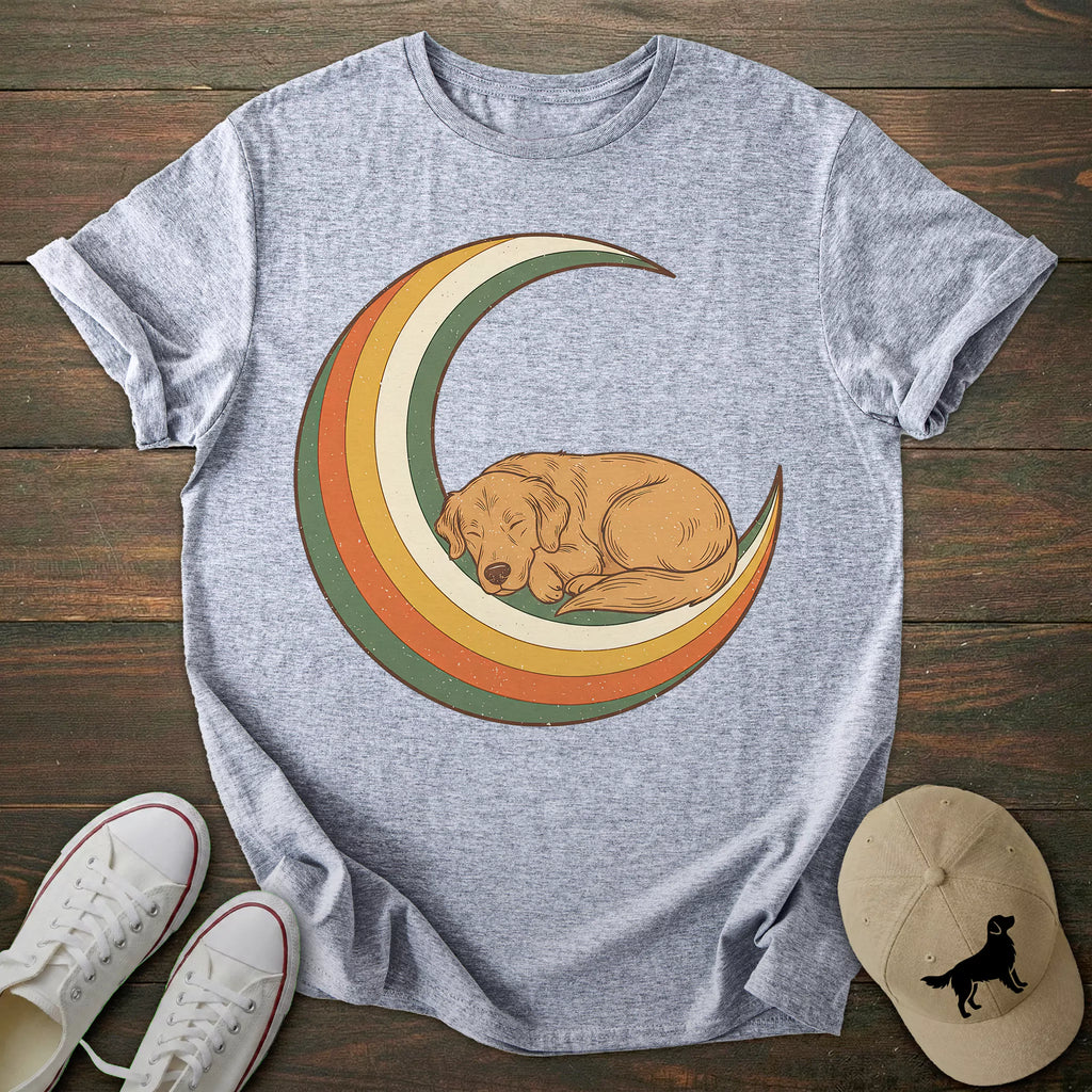 Vintage Moon Golden Retriever T-shirt