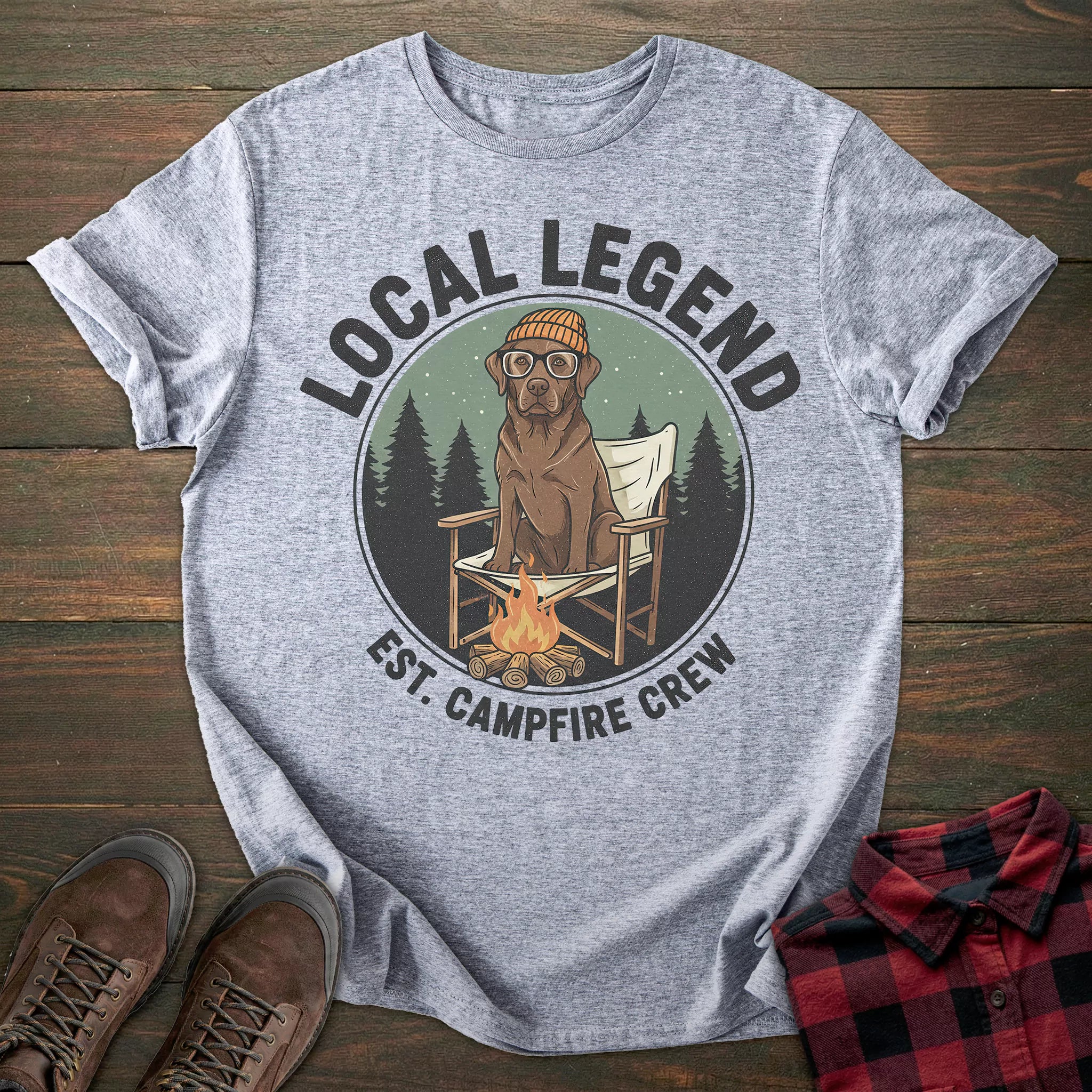 Campfire Chocolate Labrador T-shirt