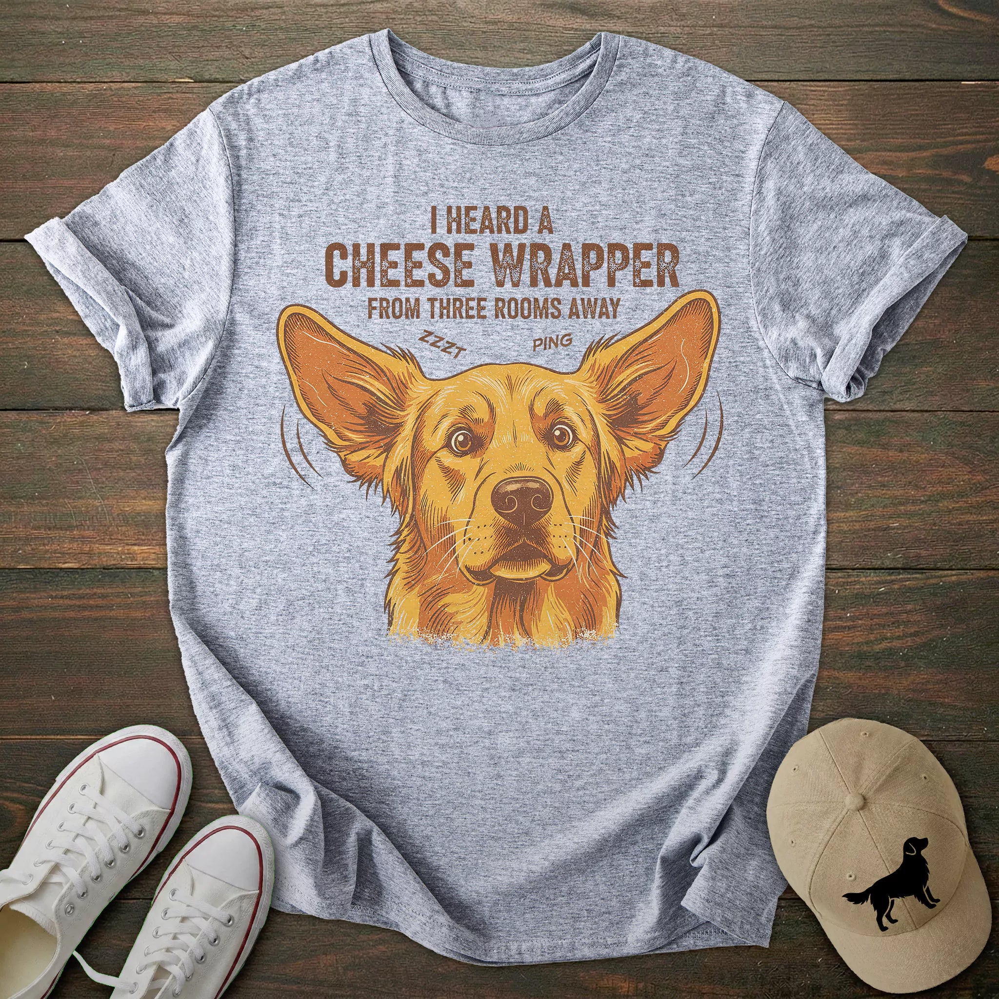 Cheese Wrapper Golden Retriever T-shirt