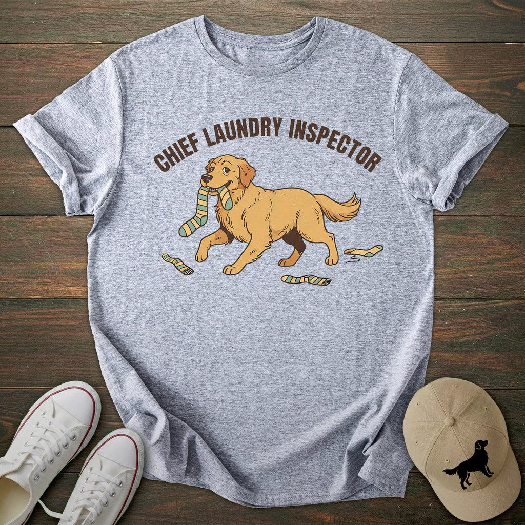 Laundry Inspector Golden Retriever T-shirt