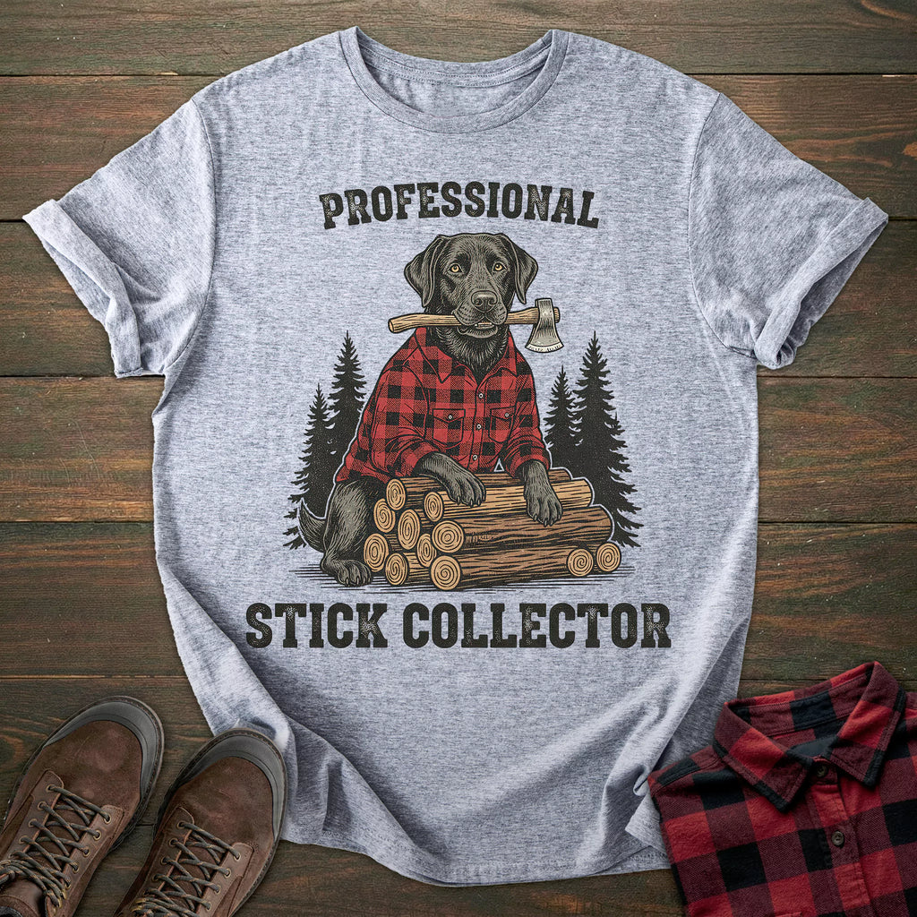 Stick Collector Black Labrador T-shirt