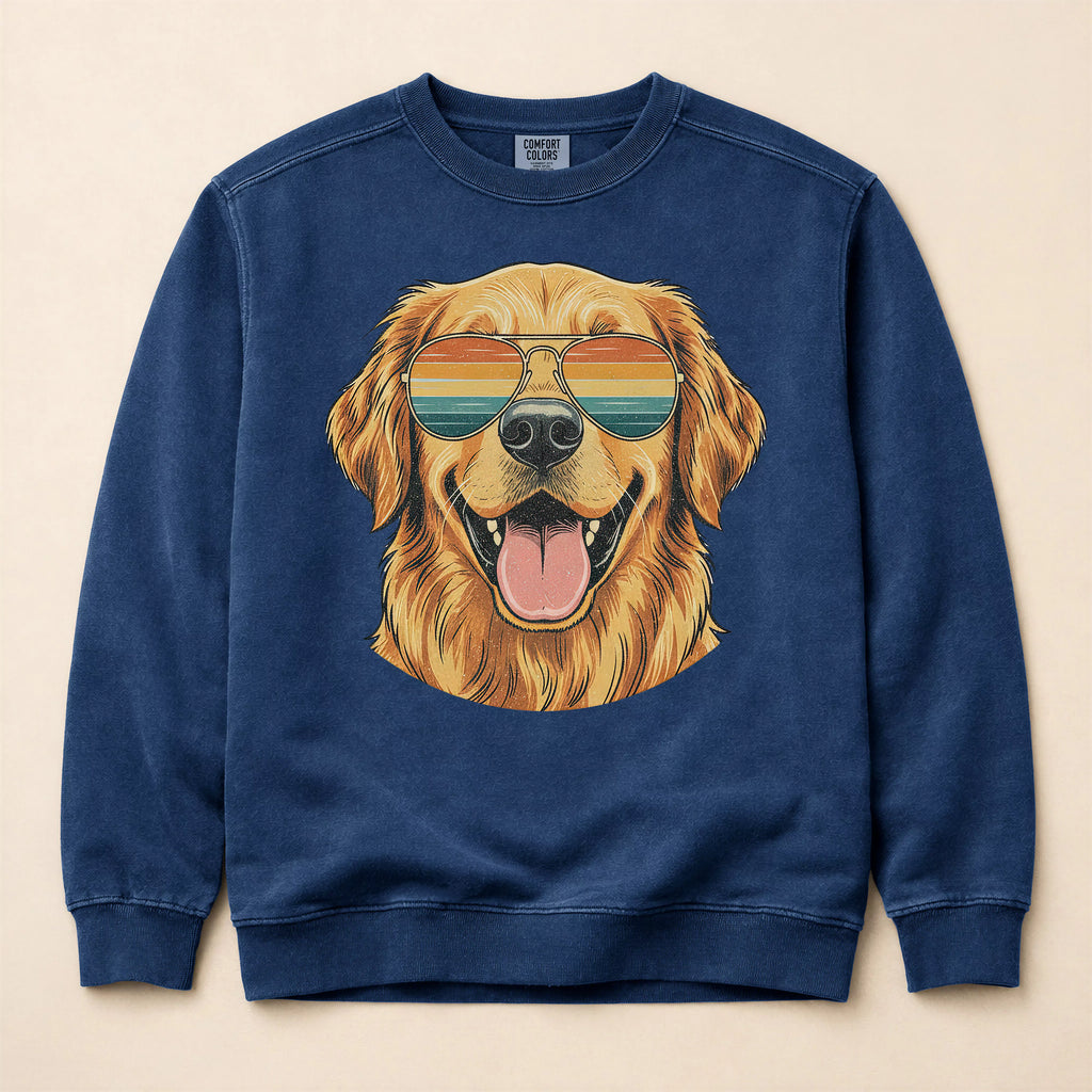 Retro Sunglasses Golden Retriever Sweatshirt