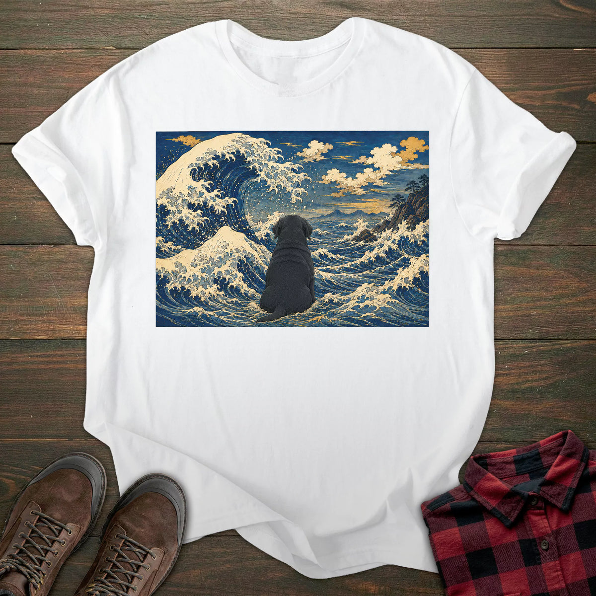 Great Wave Black Labrador T-shirt