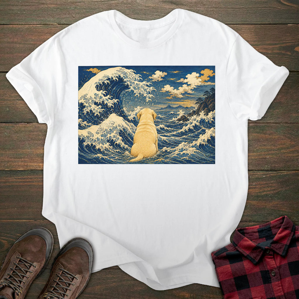 Great Wave Yellow Labrador T-shirt