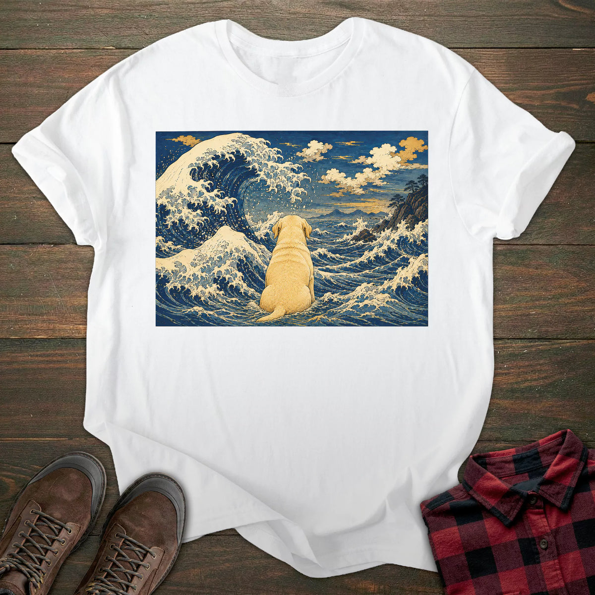 Great Wave Yellow Labrador T-shirt
