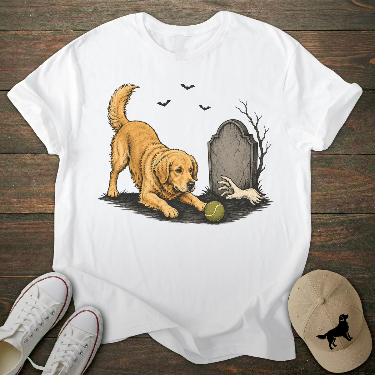 Halloween Fetch Golden Retriever T-shirt