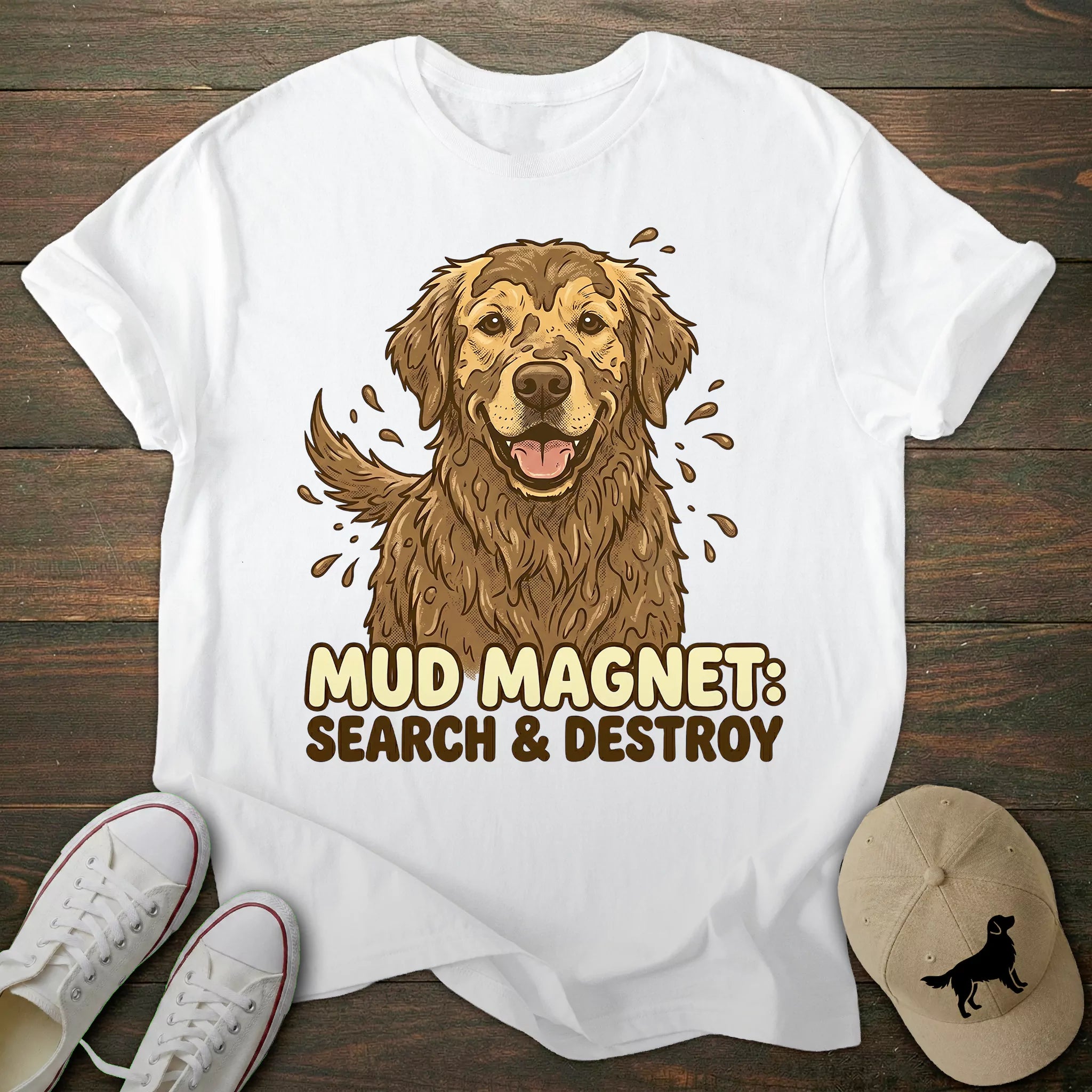 Mud Magnet Golden Retriever T-shirt