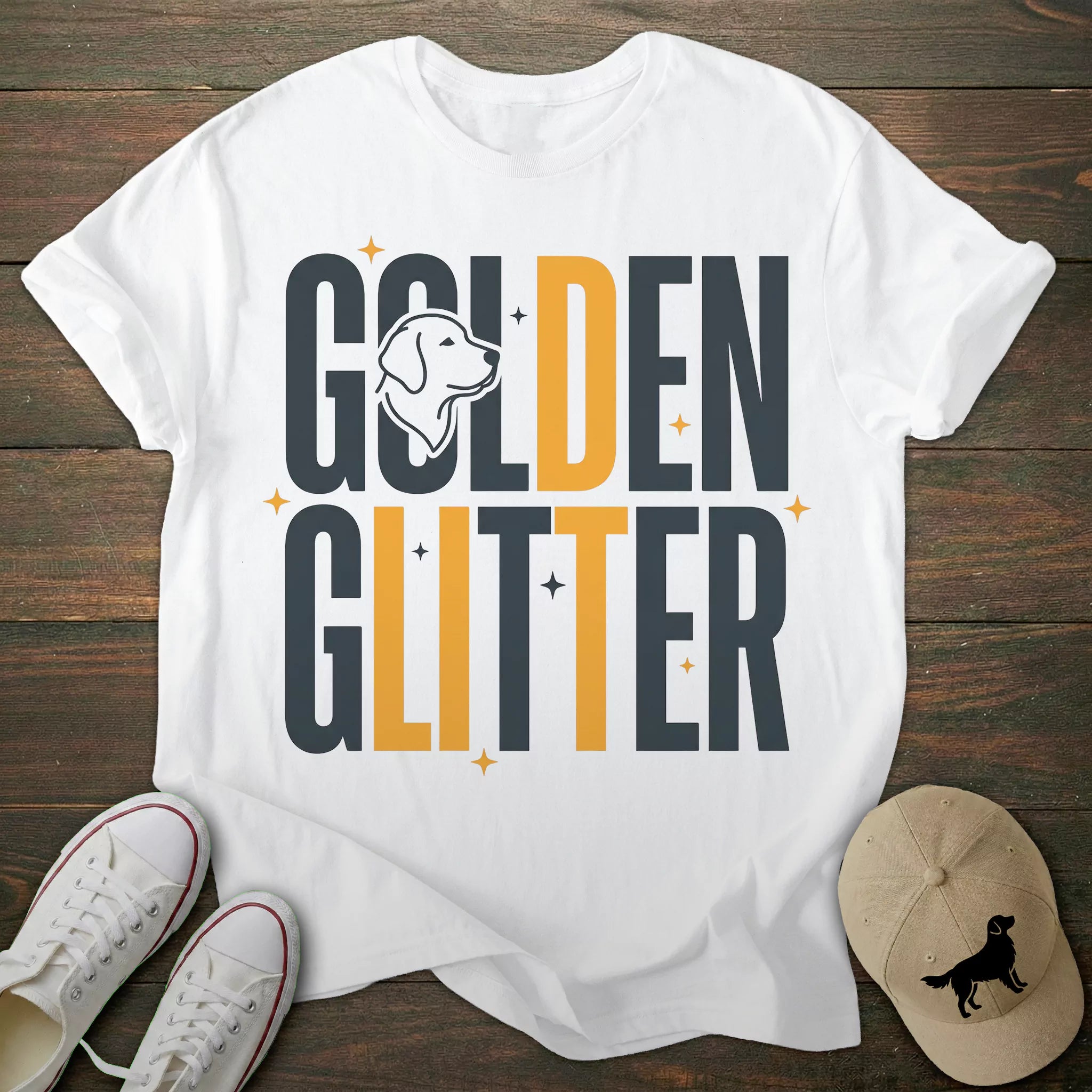 Golden Retriever Glitter T-shirt