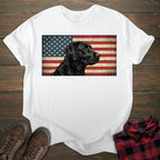 USA Flag Black Labrador T-shirt