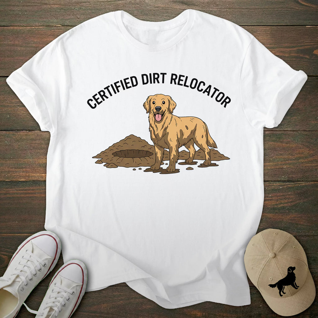 Dirt Relocator Golden Retriever T-shirt