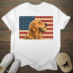 USA Flag Golden Retriever T-shirt
