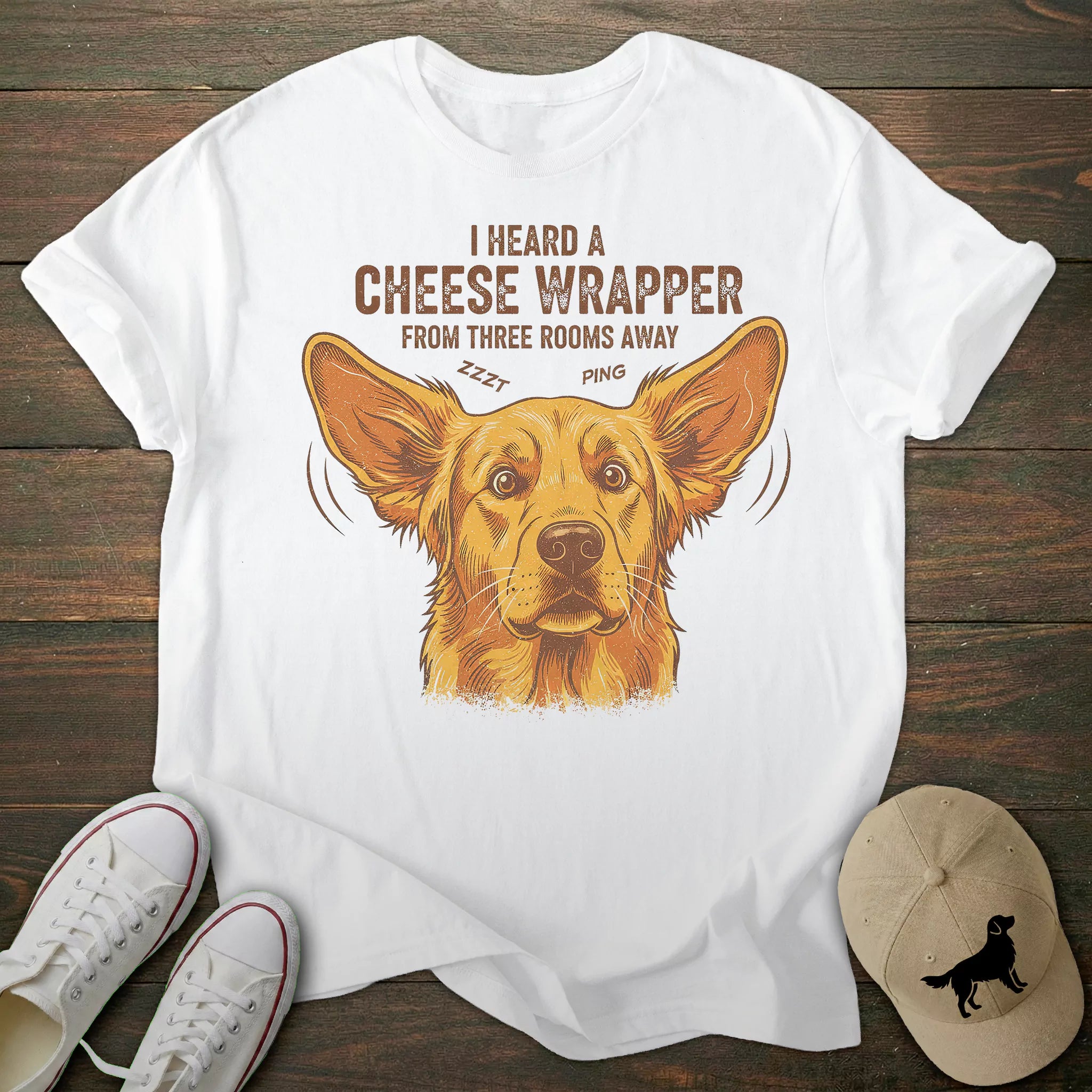 Cheese Wrapper Golden Retriever T-shirt