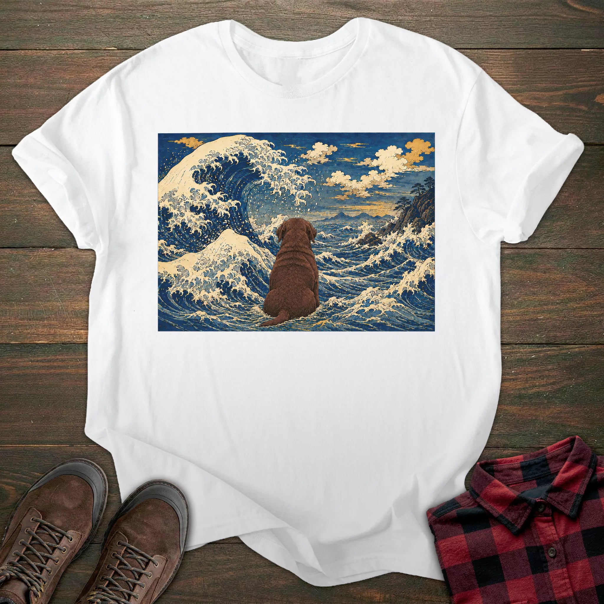 Great Wave Chocolate Labrador T-shirt