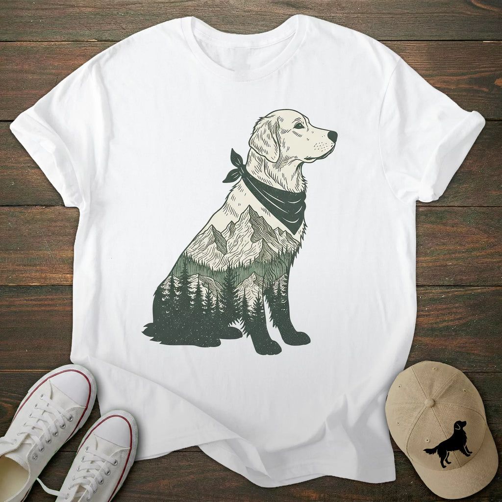 Mountain Silhouette Golden Retriever T-shirt