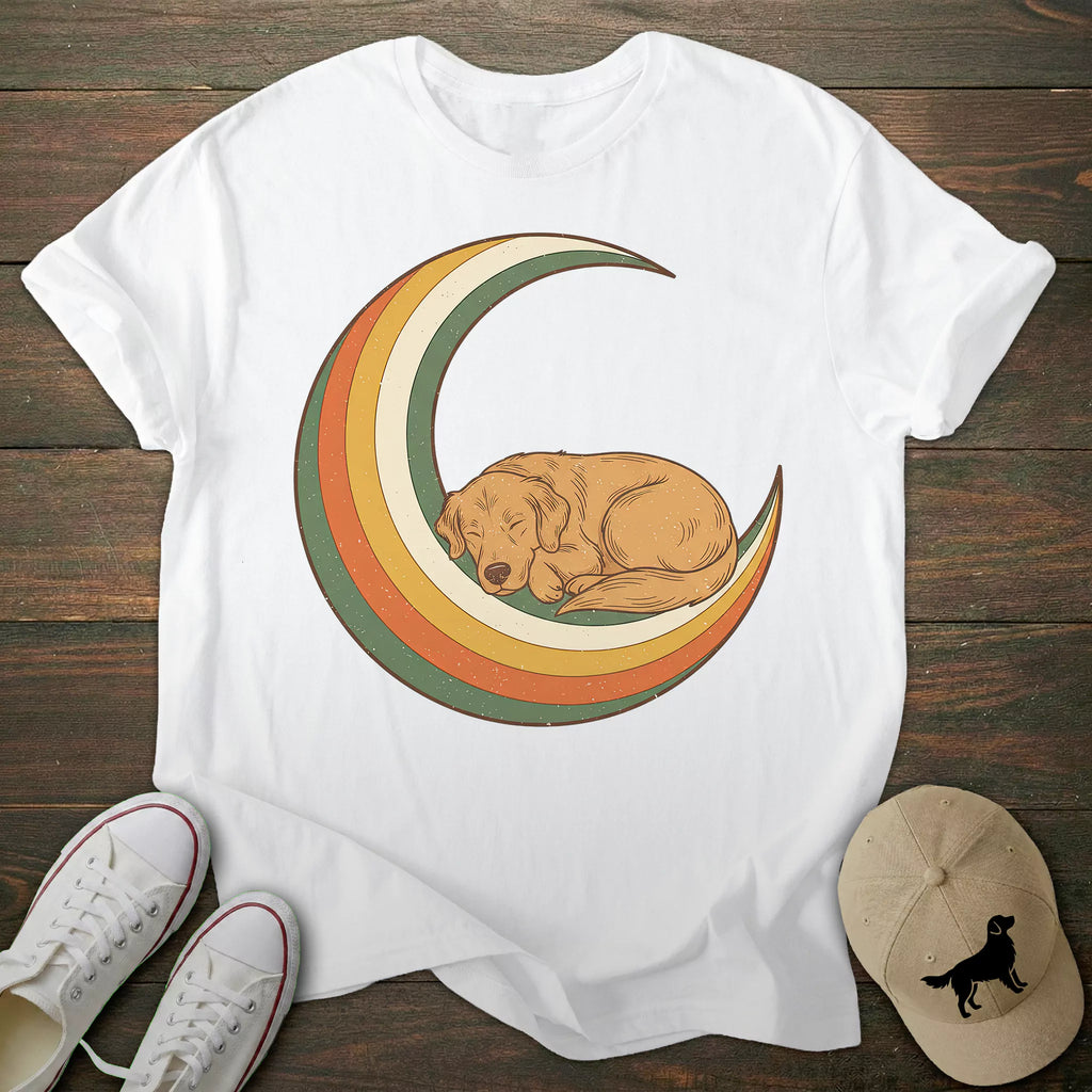 Vintage Moon Golden Retriever T-shirt