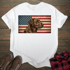 USA Flag Chocolate Labrador T-shirt