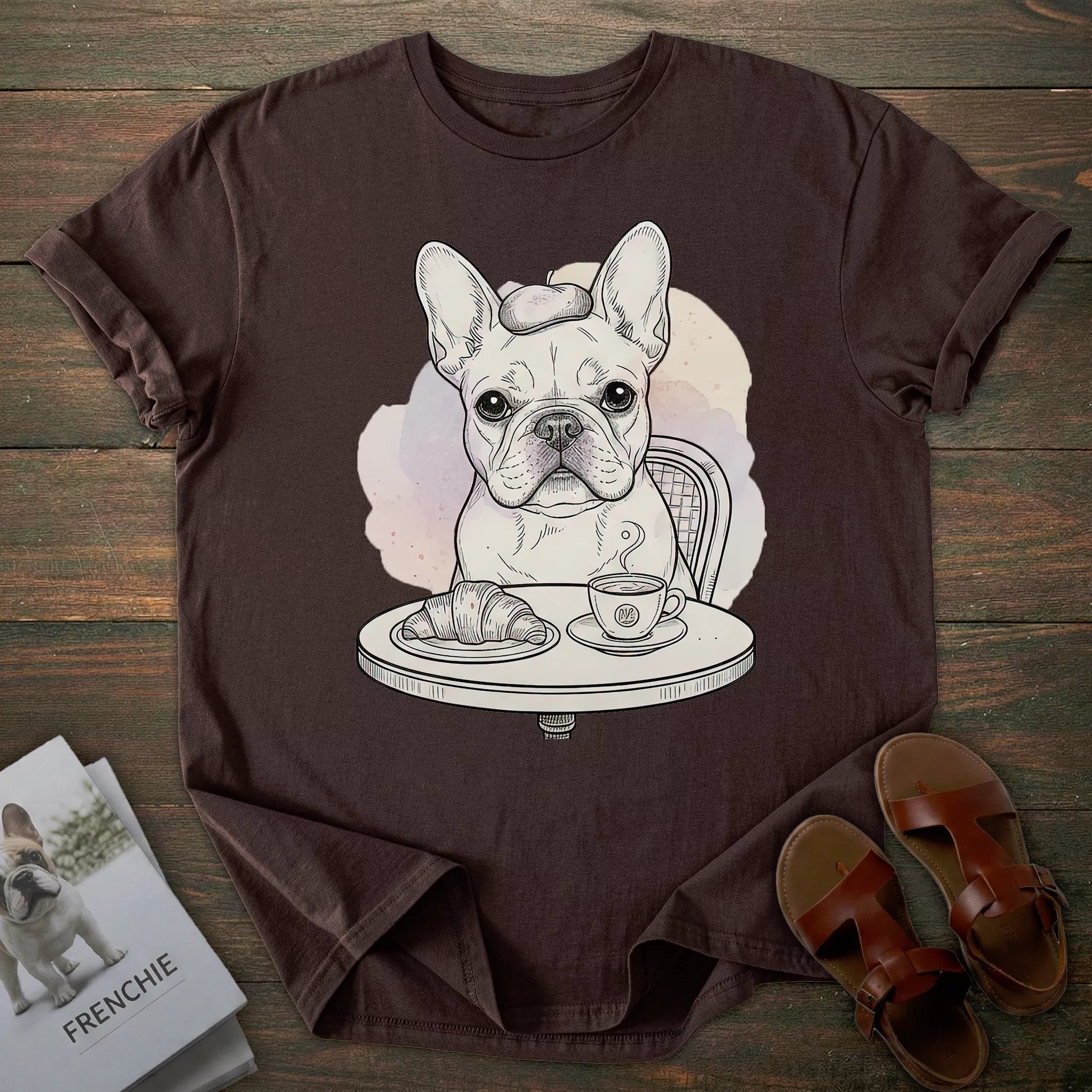 Coffee French Bulldog T-shirt
