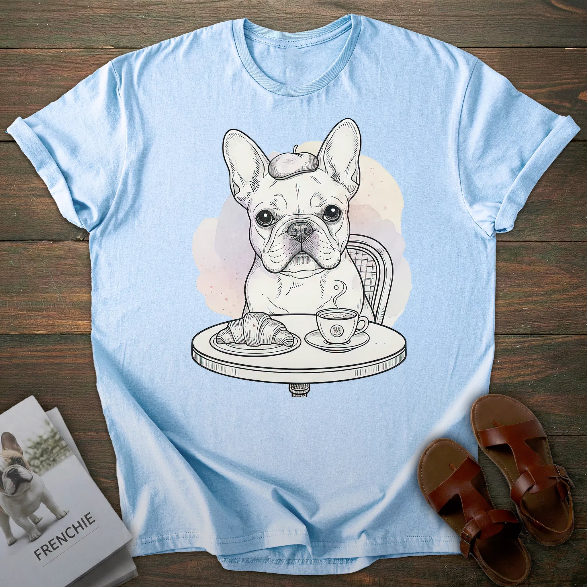 Coffee French Bulldog T-shirt
