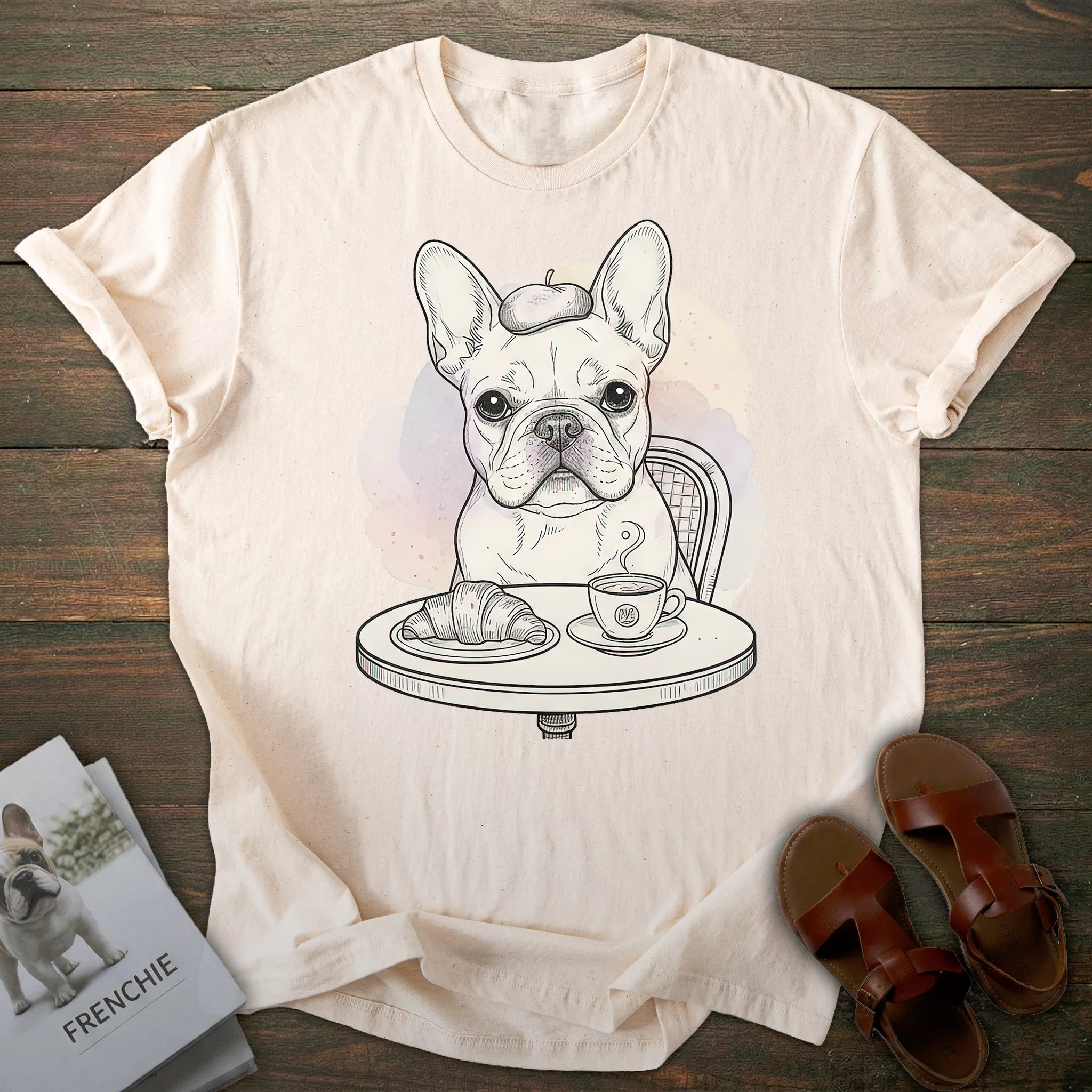 Coffee French Bulldog T-shirt