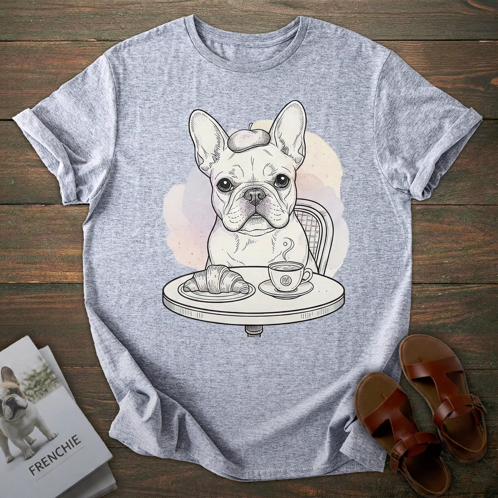 Coffee French Bulldog T-shirt